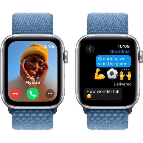 Смартгодинник Apple Watch SE GPS 44mm Silver Aluminium Case with Winter Blue Sport Loop