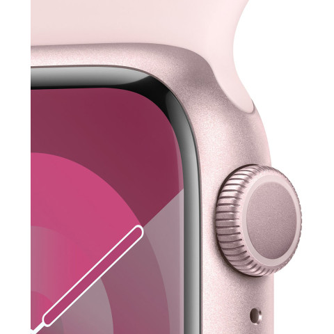 Смартгодинник Apple Watch Series 9 GPS 41mm Pink Aluminium Case with Light Pink Sport Band – M/L